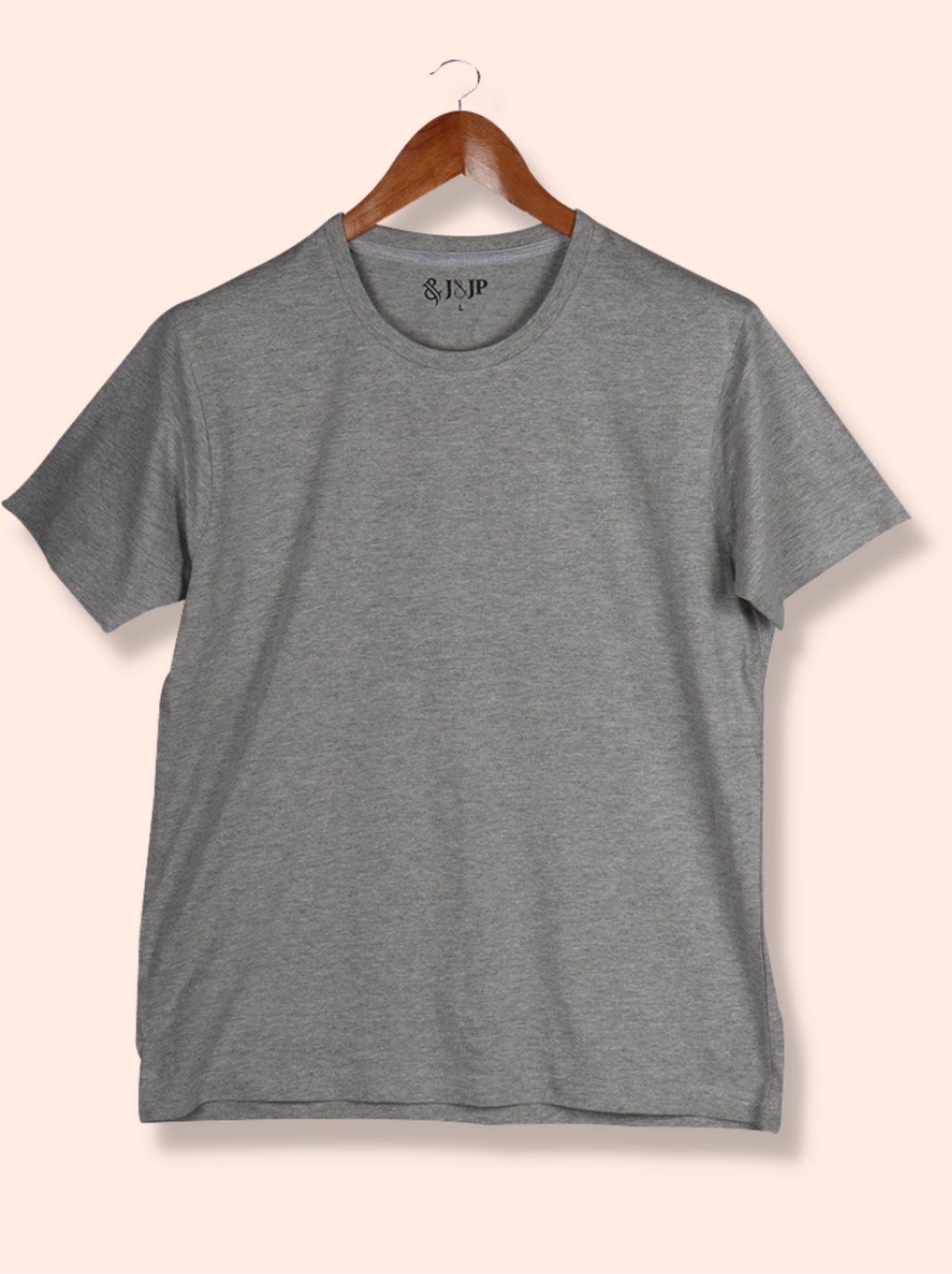 Mens Grey Half sleeve Solid Cotton jersey knit T-shirt