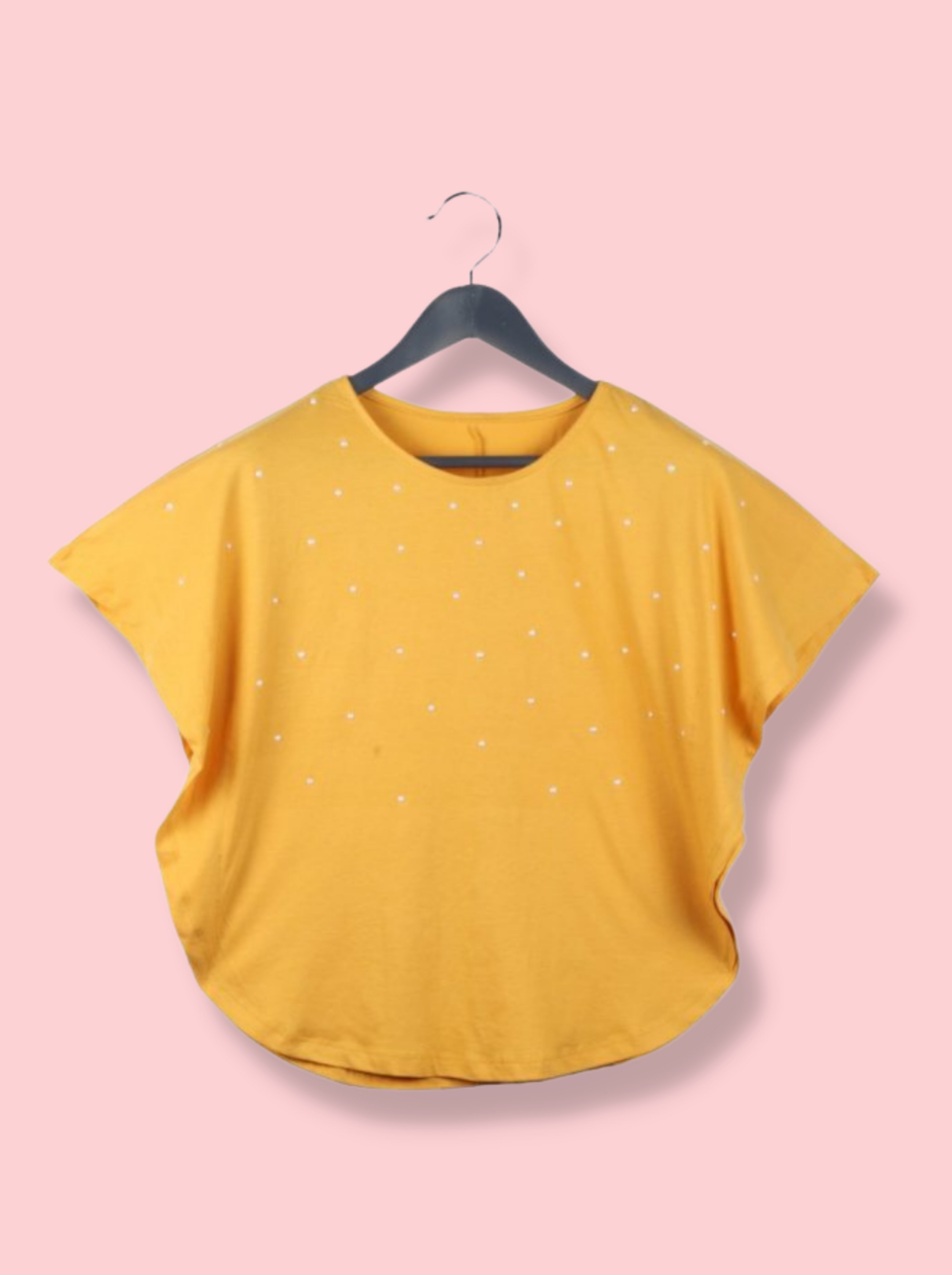 Kids Yellow Cape Sleeve  Single Jersey T-Shirt