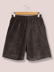 Mens Green Solid French Terry Shorts