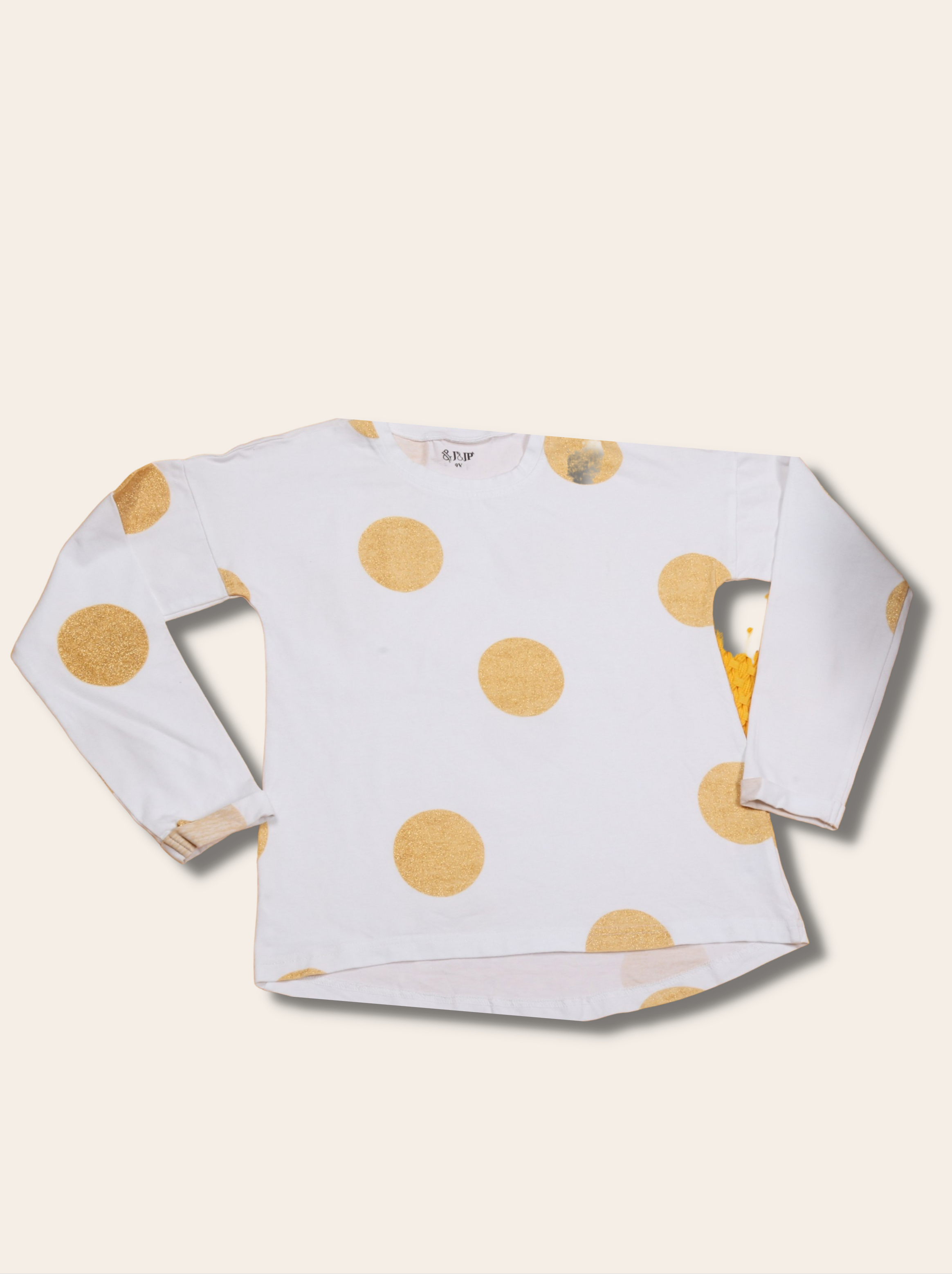 Kids Yellow Full sleeve Round Neck Single Jersey T-Shirt