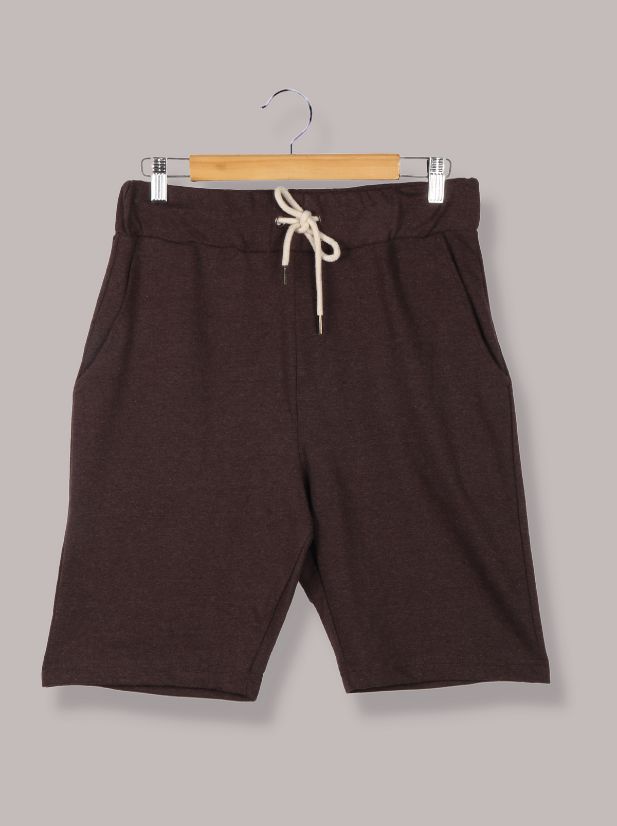 Men Red Solid Loopknit Shorts