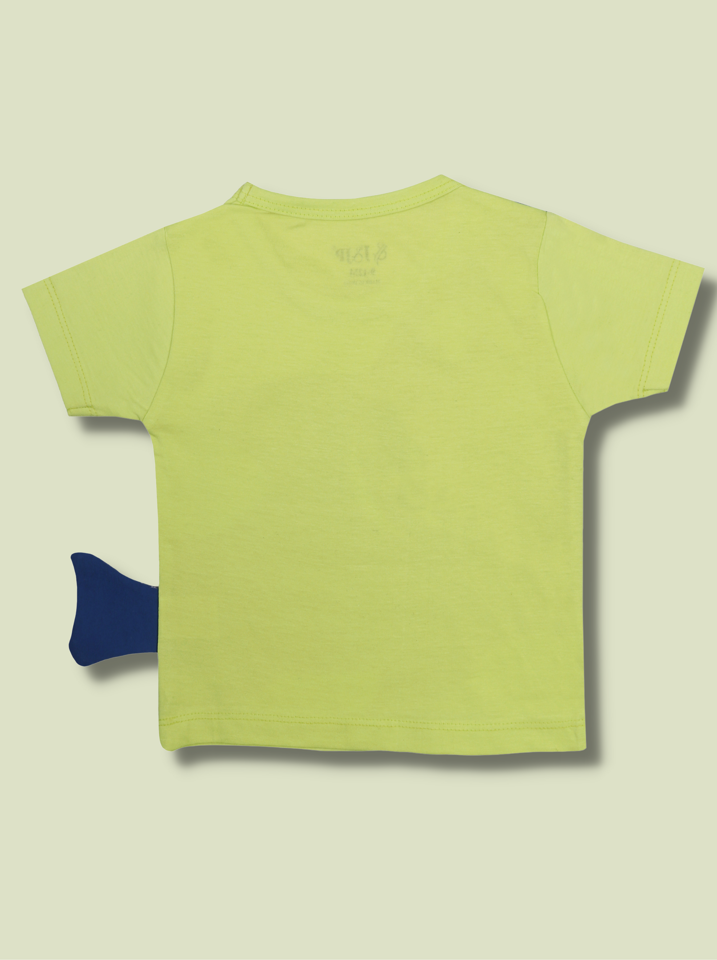 Kids Boys Green Half sleeve Shark Theme Printed T-Shirt