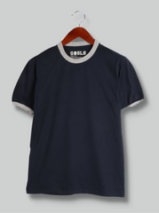 Mens Navy Half sleeve Solid Cotton jersey knit T-shirt