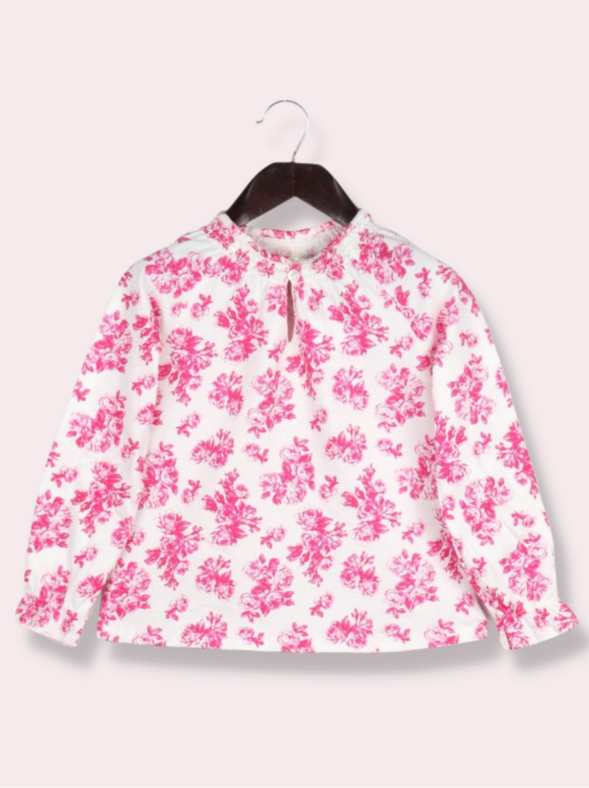 Kids Pink Full sleeve  Single Jersey T-Shirt