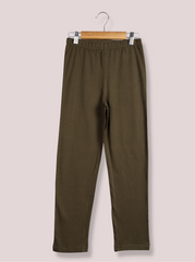 Kids Green Single Jersey Solid Pant