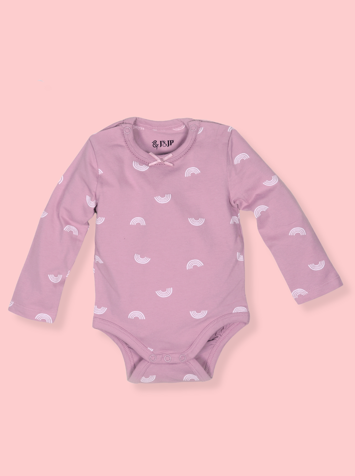 Babies Pink Full Sleeve Printed Soft Cotton Romper